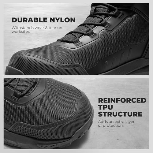 Image of NORTIV 8 Composite Toe Boots for Men ASTM F2413-24 Safety Work Boots Lightweight Anti-Fatigue Non-Slip with Zipper for Warehouse Construction, Terrascope-nano
