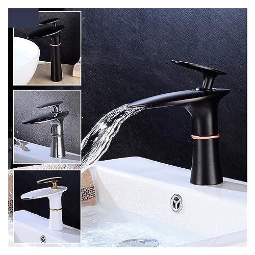 Robinet d'évier blanc effet cascade pour vasque de salle de bains