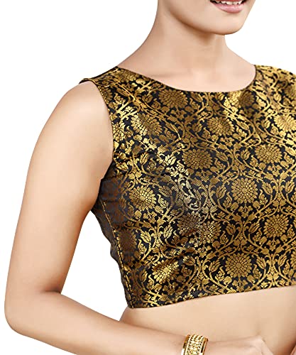 women39s traditional rich banaras brocade sleeveless readymade saree