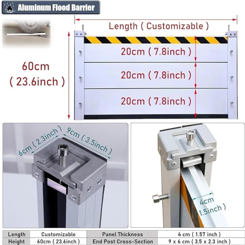 Panneau d'arrêt d'eau en aluminium pour garage | Protection robuste et durable - 3