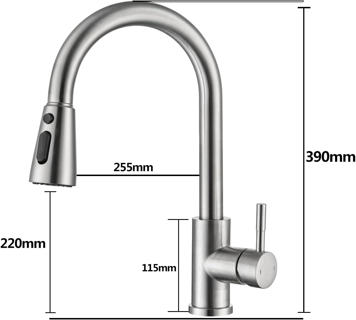 Kitchen Faucet with Pull Down Sprayer Brushed Nickel Single Handle Kitchen Sink Faucets with Pull Out Sprayer Stainless Steel Modern Commercial Farmhouse Rv Camper Sink Faucets