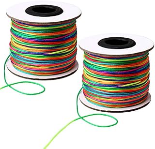 nuoshen Beading Cord, 2 Rolls/160 Meters 1mm Beading Thread Crafting String for DIY Craft