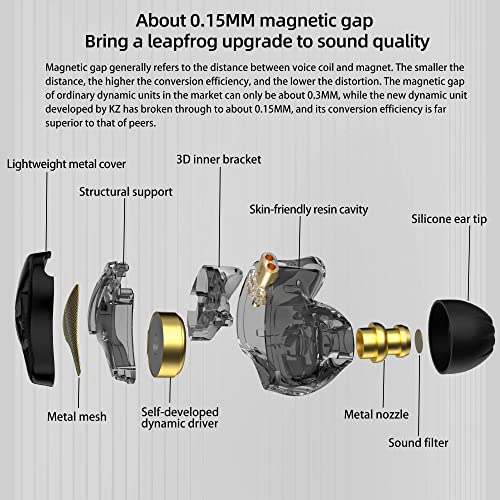 Image of KZ DQS Wired Dynamic Half Open HiFi Bass In-Ear Headphones 3.5mm 2 Pin No Microphone