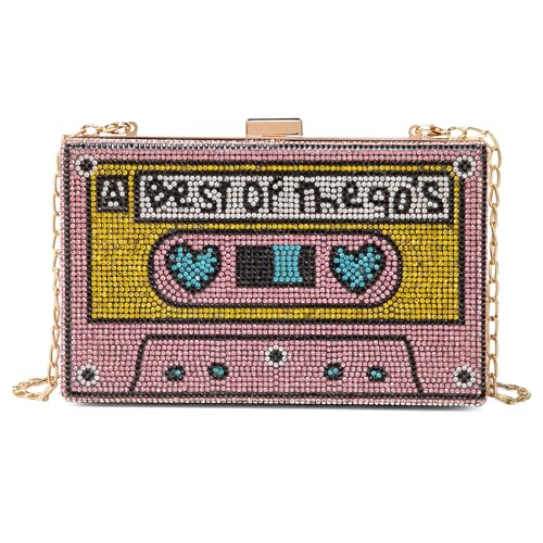 Image of Women Retro Crossbody Bag Rhinestone Fun Unique Evening Clutch Purses for Women