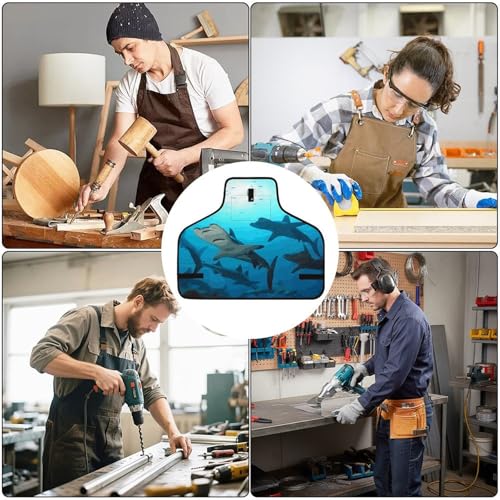 Delantal de trabajo con 8 bolsillos ajustable cruzado miniatura 6
