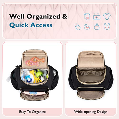 Mommore Diaper Bag Small Diaper Backpack Stylish Baby Maternity Bags Travel Backpacks With Insulated Pockets, Changing Pad, Stroller Straps #TOP2
