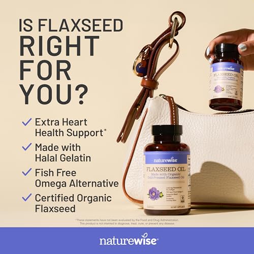 Image of NatureWise Flaxseed Oil 1,242 mg,Fish Free Omega 3 6 9 with 720mg ALA,Dietary Supplement for Heart Health Support - Organic,Cold Pressed,Non-GMO - 240 Softgels[8-Month Supply],(Pack of 2)