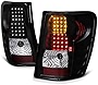 VIPMOTOZ Black Housing LED Tail Light Lamp Assembly For 1999-2004 Jeep Grand Cherokee, Driver & Passenger Side