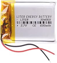 Liter energy battery 304050 LiPo Battery 3.7V 600mAh 2.22Wh 1S 5C for Electronic Rechargeable Phone Video Smartwatch GPS Watch – Not Suitable for Radio Control 52 x 40 x 3 mm (600 mAh|304050)