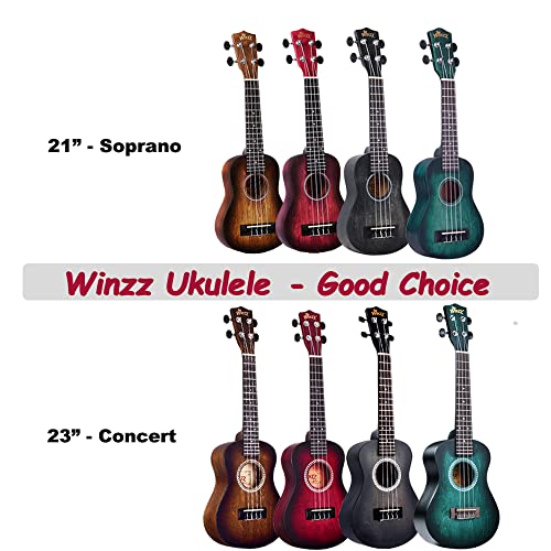Winzz Ukulélé Concert Débutants Adultes, 23 Pouces Ukulélé Kit Couleur Unique Design (Cyan Foncé) - Les Beatles, Paul McCartney, John Lennon, RIngo Starr, George Harrison Winzz Ukulélé Concert Débutants Adultes, 23 Pouces Ukulélé Kit Couleur Unique Design (Cyan Foncé) – Image 8