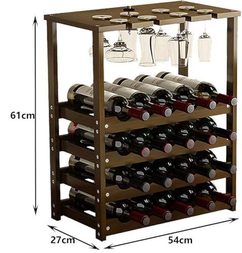 Soporte para botellas de vino de bambú 4 niveles miniatura 4