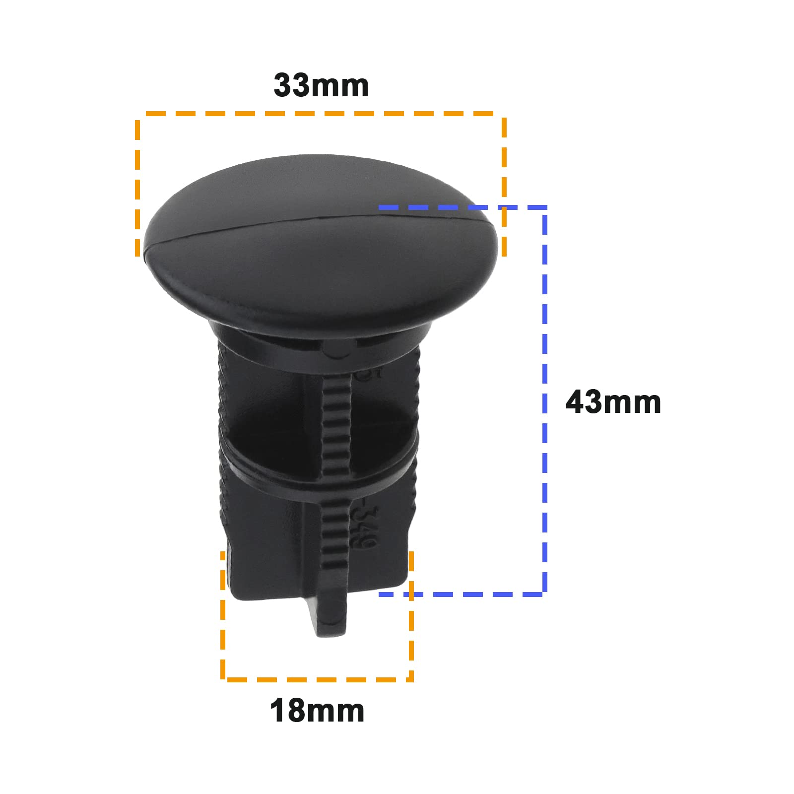 2 szt. kołków do zawiasów na śmieci 43 mm x 18 mm, kompatybilne z Otto/ESE (nowy typ) gospodarstw domowych lub komercyjnych, 240 l, plastikowe czarne