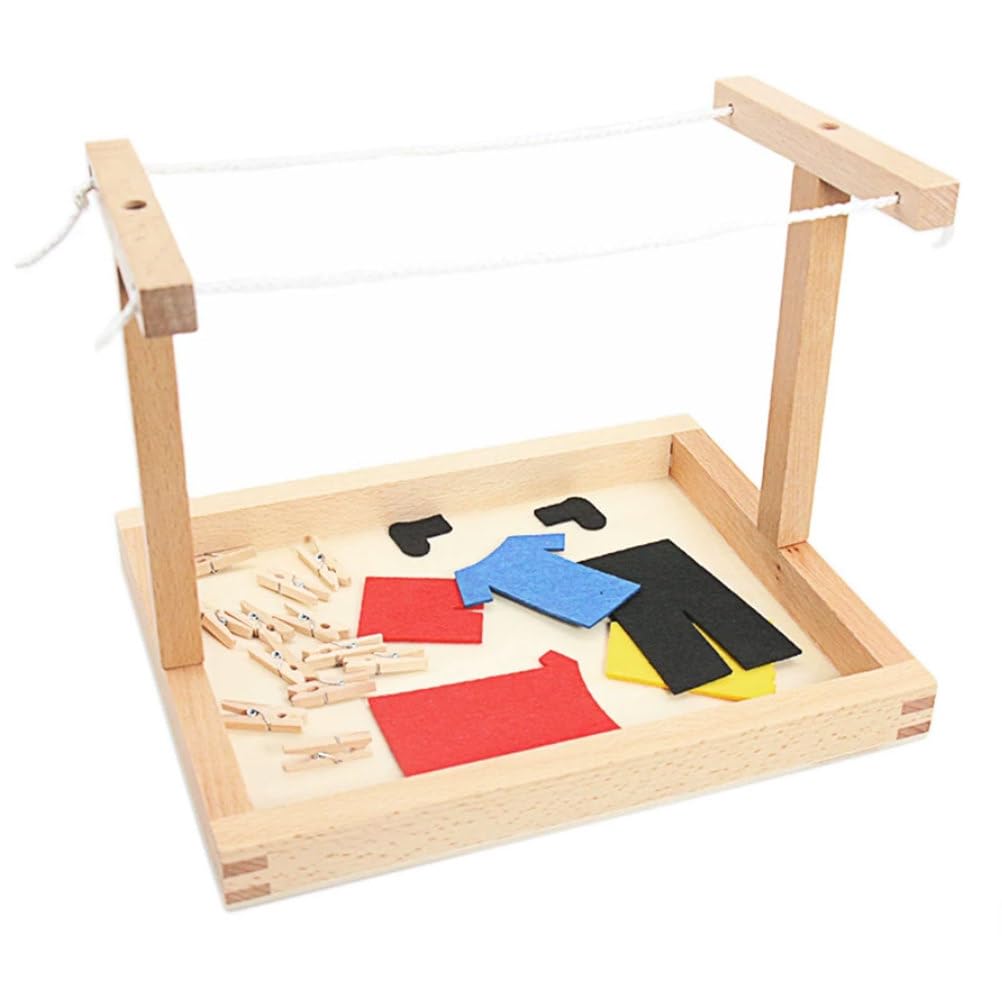 Giocattolo Montessoriano Stendibiancheria Legno