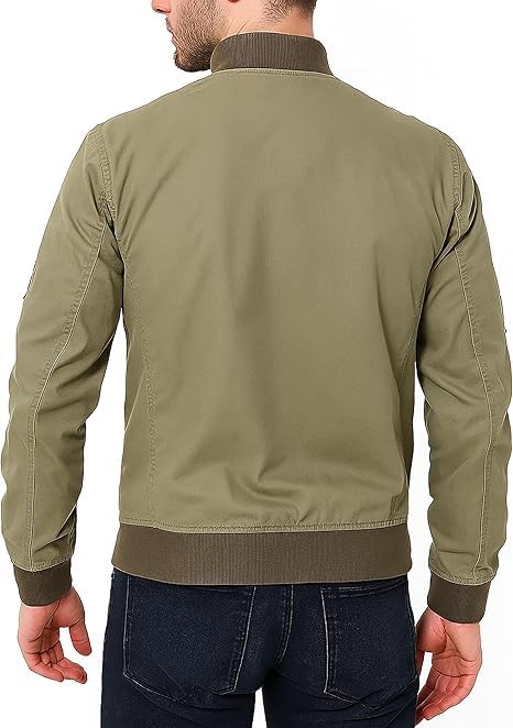 Mens Vintage Military Field World War 2 US Army Tanker Khaki Cotton Bomber Jacket3