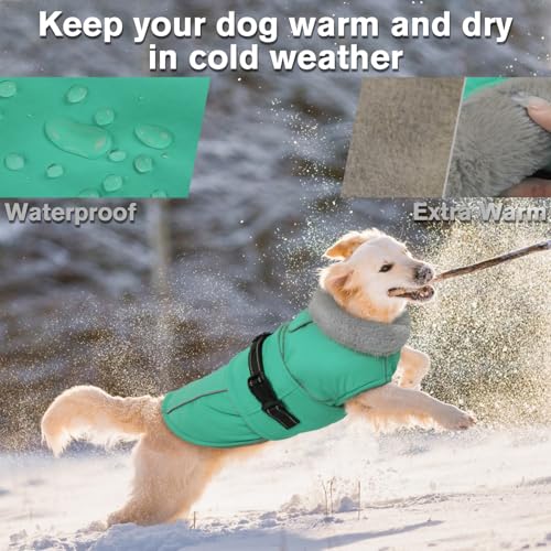 Lelepet Warm Coats and Jackets for Dogs Waterproof Winter Dog Coat for Cold Weather Reflective Dog Puffer Jacket - Image 2