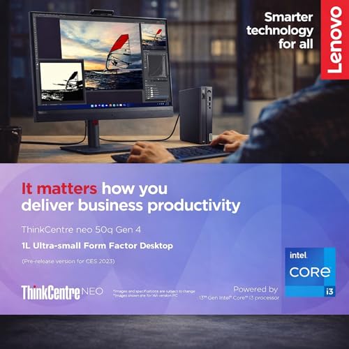 Image of Lenovo ThinkCentre Business Mini PC Desktop Computer - 16GB RAM - 1TB Storage(512GB SSD+512GB External HDD) - Intel 6-Cores Upto 4.40GHz | Wired Keyboard & Mouse, 2 Display Ports, Office Space Saver
