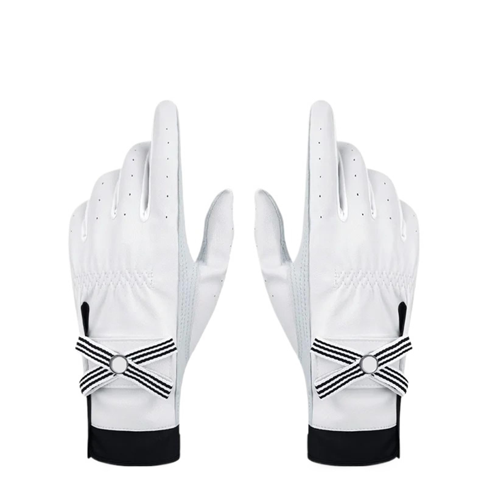 Damen-Golfhandschuhe aus Lammfell | Offene Finger-Fäustlinge aus Lammfell mit Markierungsgriff for den Golfsport