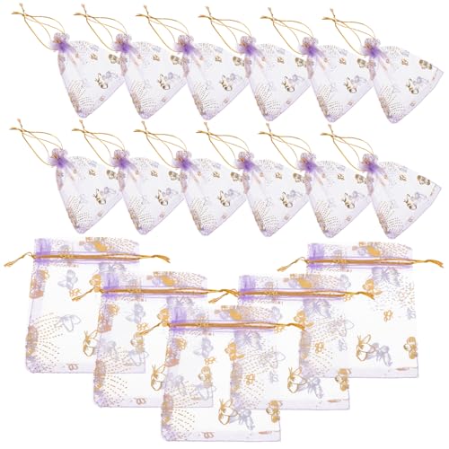 TEHAUX 100個巾着付きジュエ ーチ 小型 袋 軽量収納袋 結婚式や誕生日用 パ
