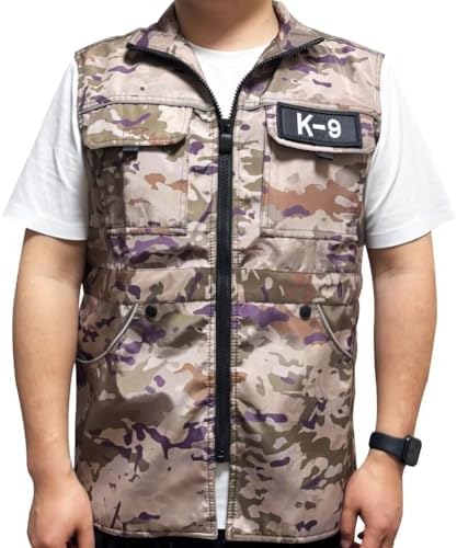 La La Pet Camouflage Dog Trainer Vest Multi-Pockets Adjustable Waist Drawstring Pet Training Jacket Handler Clothes for Small Medium and Large Dogs Outdoor Activities XXL