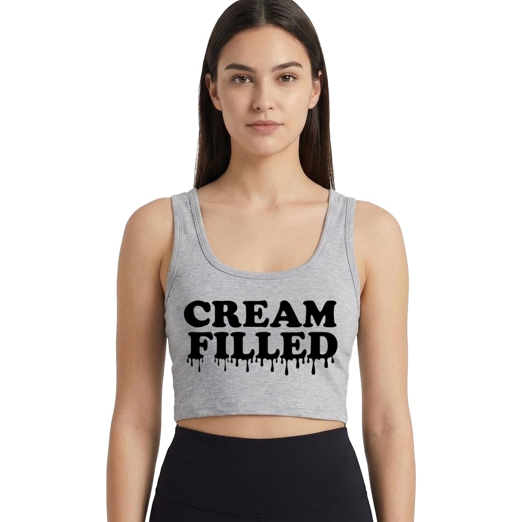 Filled Sleeveless Cotton Crop Top Woman Tank Top Vest Girl Black-image-36