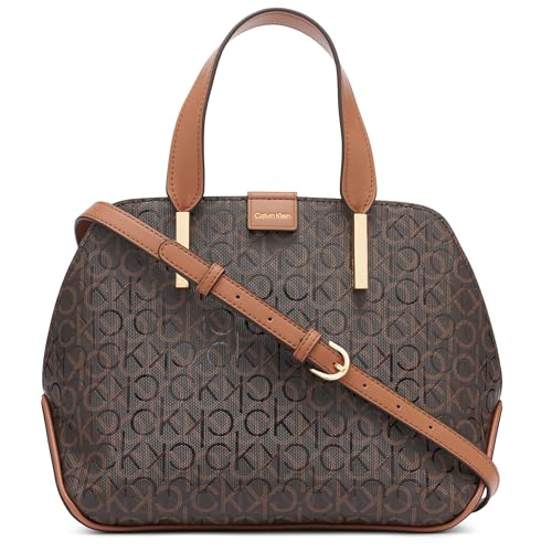 Calvin Klein Bolsa Audrey com compartimento triplo, marrom/cáqui/caramelo, One Size