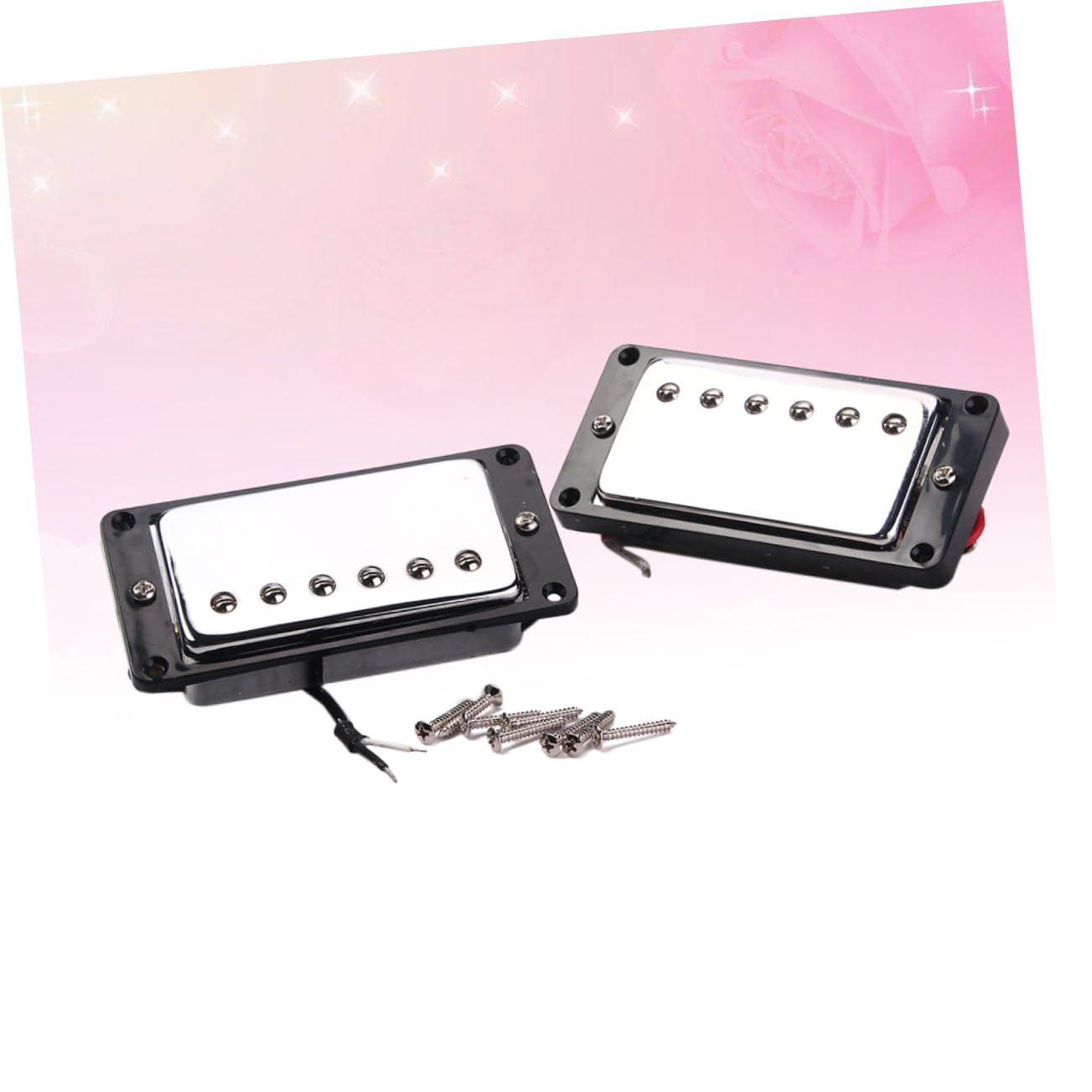 TOYANDONA Pastillas Humbucker con Marco Negro para Guitarra Eléctrica Compatible con Mástil y Puente Pastillas de Doble Bobina para Guitarras Tipo