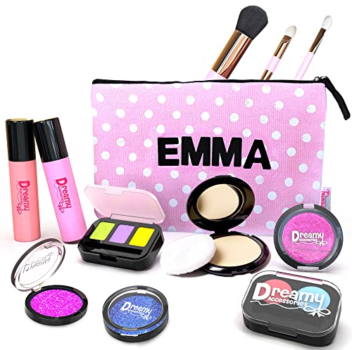 Pretend Makeup For Girls With Customizable Cosmetic Bag Play Makeup for Little Girls Pretend Makeup For Toddlers Fake Makeup Toy Little Girls Makeup Kit Kids Makeup Pretend Play Makeup Set For Girls