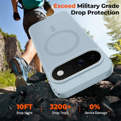 Image of SUPFINE Magnetic for Google Pixel 11 Pro XL Case - Sliver Blue | With Screen Protector,Translucent Matte,Built-in Magnets,Military Grade Drop Protection,Shockproof Phone Cover