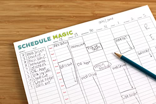 Schedule Magic Weekly Time Blocking To Do List Notepad, 52 Tear-Off Pages, Free Period Press Remote Live Training Courses
