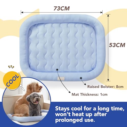 PETNOVO Kühlmatte für Hunde selbstkühlende Hundematte Sommer Kühlkissen, Hundematte für zuhause oder Außenbereich Leicht und tragbar, 73x53x8cm, Hellblau