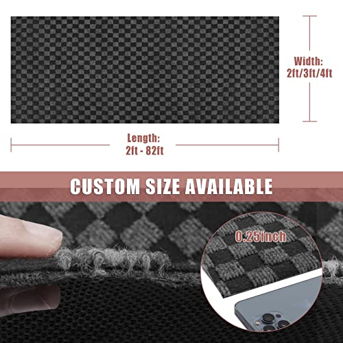Zgr Runner Rug 2 Ft X 6 Ft Carpet Runners, Indoor/Outdoor Hallway Kitchen Entryway Bedroom Area Rugs With Natural Non-Slip Rubber Backing, Garage Mat, Checkered Black, Custom #TOP1