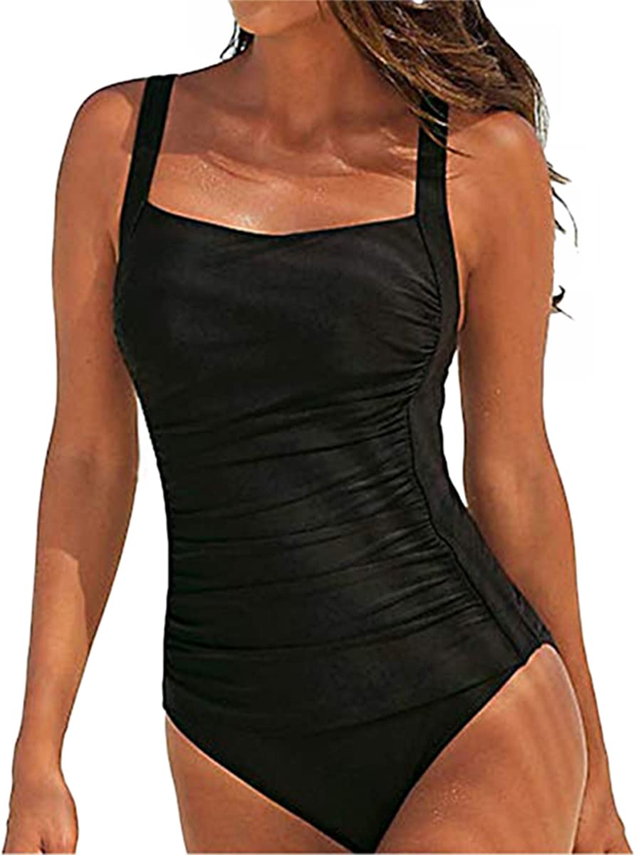 CheChury Bañador Mujer Sexy Trajes de baño de Una Pieza Bañador Halter con Monokini Verano Vacaciones Playa Elegante Push up Cuello Halter para Mujer
