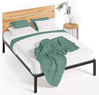 Zinus Sonoma Metal & Wood Platform Bed with Wood Slat Support, King, Black