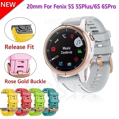 Quickfit watch band Fenix 5S 20mm avec fermoir or rose CZKE