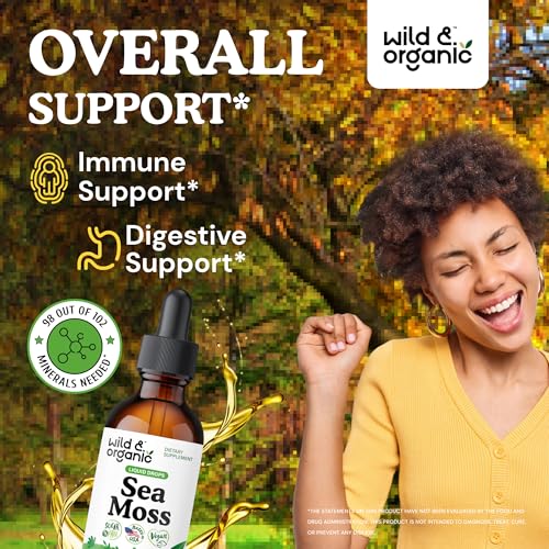 Wild & Organic Sea Moss + Bladderwrack Liquid Drops (2 fl oz, 84 servings) — view 2
