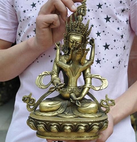 Estatua Budista Tibetana Vajra Mandkesvara Yab-Yum 7.08 pulg miniatura 3