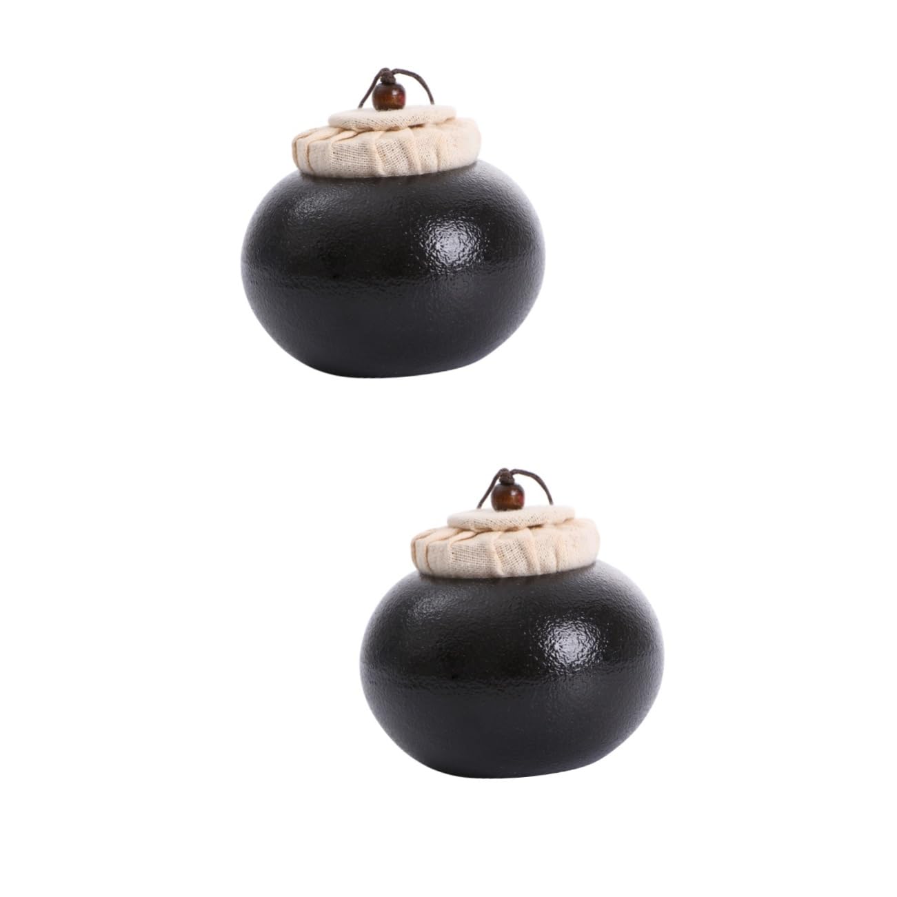 Ciieeo 2pcs To Go Food Containers with Lids Round Container with Lid Sealed Canisters with Lid Snack Container Loof Tea Containers Chinese Style Tea Canister Ceramics Storage Jar Wooden