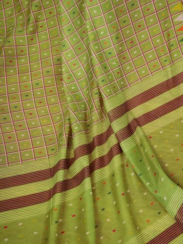 Image of Satrani Women's Chanderi Cotton Printed Ready To Wear One Minute Pre Pleated Readymade Saree with Unstitched Blouse Piece