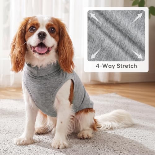 Image of KYEESE 2Pack Dog Sweater for Small Dogs Soft Pet Coats Fleece Sweatshirt | Warm Turtleneck Dog Pullover Clothes, 4-Way Stretch & Lightweight Vest, Doggie Coat in Cold Weather, Daily Wear