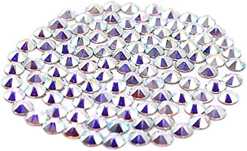 PRECIOSA Maxima Flatback Hotfix Rhinestones - Choose Your Size - Color: Crystal AB - 144 Pieces (SS20 (4.60-4.80mm)))