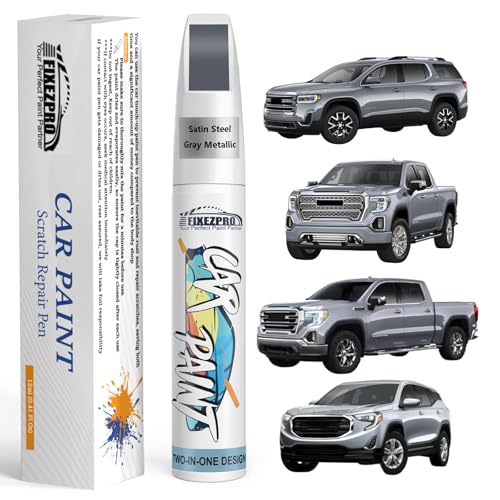Image of Satin Steel Gray Metallic(G9K /WA464C) Touch Up Paint for GMC, Exact Color Match Car Paint Scratch Repair Remover Pen Kit Fix Vehicle Chips and Automotive Nicks Scuff