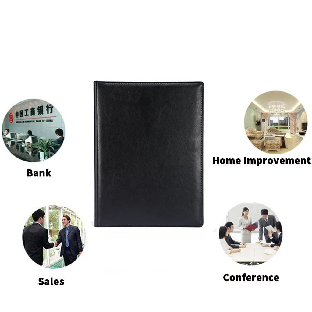 Schreibmappe A4, Padfolio-Portfolio, Leder, PU-Ordner, Interview, juristischer Dokumenten-Organizer, Visitenkartenhalter inklusive, für Männer und Frauen, Schule, Büro