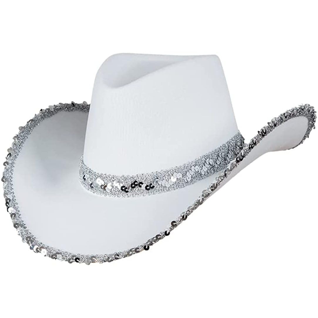 Cappello da cowboy texano per adulti, accessorio per feste in maschera bianco, per soldi, unisex.