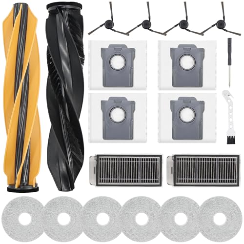 20 Stück Zubehör für Dreame X50 Ultra/L40s Pro Ultra/L50 Pro Ultra/Mova V50 Ultra/X50 Master/Matrix10 Ultra 2 Hauptbürsten 4 Staubbeutel 6 Wischpads 2 Filter 4 Seitenbürsten 1 Bürste 1 Schraubendreher