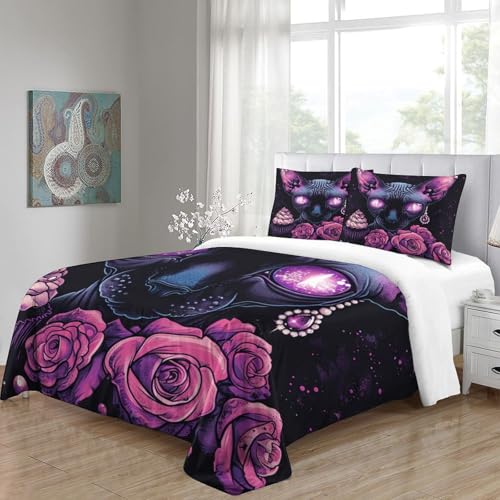 Housse de couette double 3D avec 2 taies d'oreiller 65x65 cm - 5