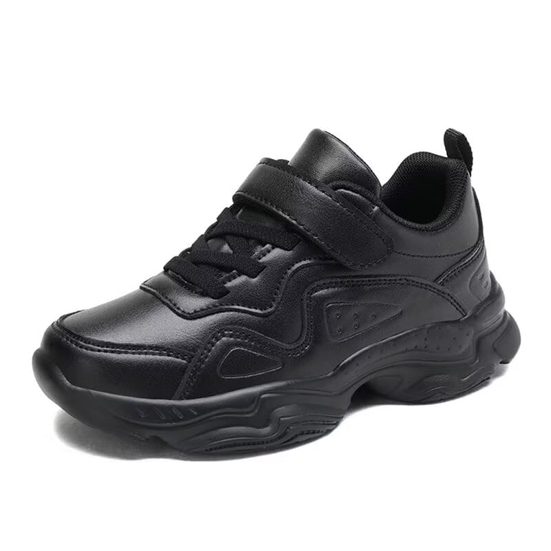 Zonkacen Zapatillas Deportivas de Ocio para niños y Hombres, adecuadas para Correr a pie Deportivo, PU negro, 20.0 cm
