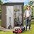 DWVO Metal Outdoor Storage Shed 5x3ft, Lockable Tool Sheds Storage with Air Vent for Garden, Patio, Lawn to Store Garbage Can, Lawnmower, Brown