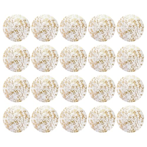 20 Stück Tischset Gold Rund 13 Zoll Platzset mit Goldfolienartigem Netzmuster Platzsets Gold Geeignet für Esstische Hochzeiten Geburtstage Partys und als Wohndekoration