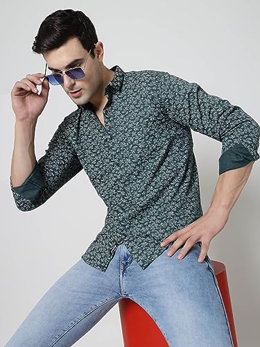 Image of ELYYORK Adwyn Peter Men's Cotton Printed Regular Fit Casual Shirt |Full Sleeve Shirt for men|shirt for men|men's shirt