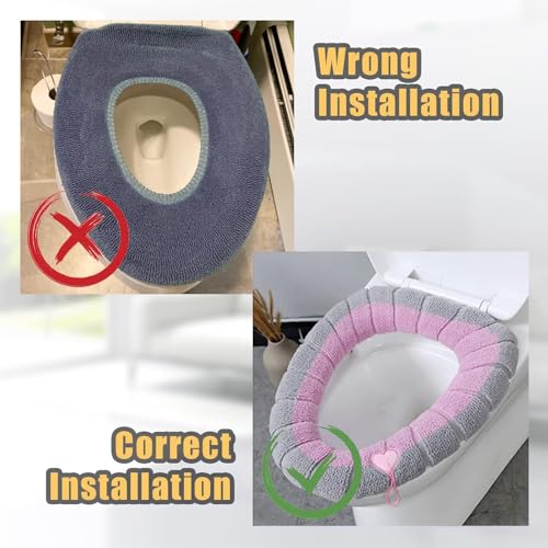 Housses de siège de toilette avec poignée anti-contact bactérien et froid